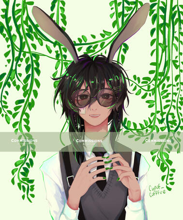 1 rendered halfbody, rough bg = $55